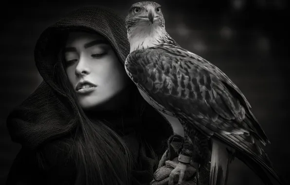 Girl, bird, Joachim Bergauer, The Protector