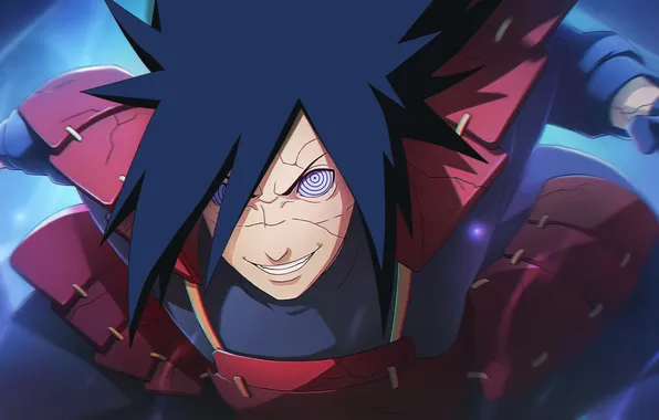 Smile, movement, armor, Naruto, Uchiha Madara