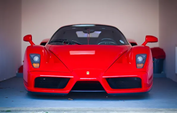 Red, garage, red, ferrari, Ferrari, enzo, the front, Enzo