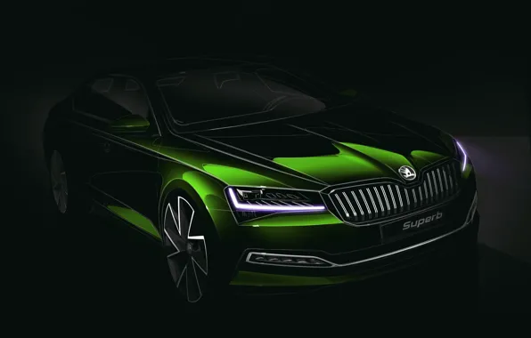 Figure, sketch, the sketch, Skoda, Skoda, Superb, 2020