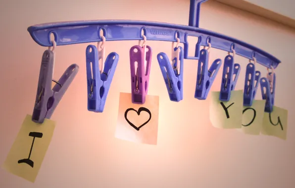 Picture love, paper, heart, sheets, I love you, i love you, clip, hanger