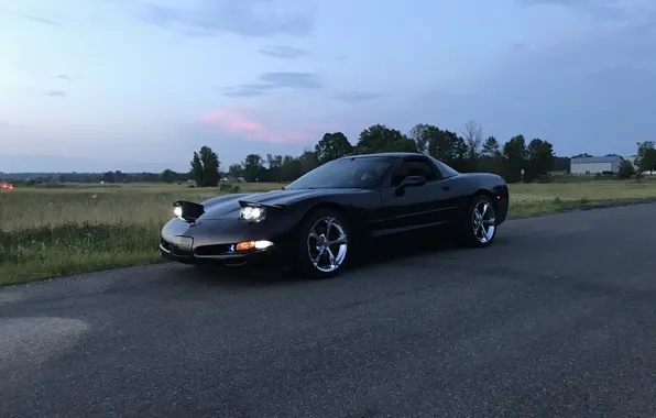 Picture Corvette, Black, Evening, C5