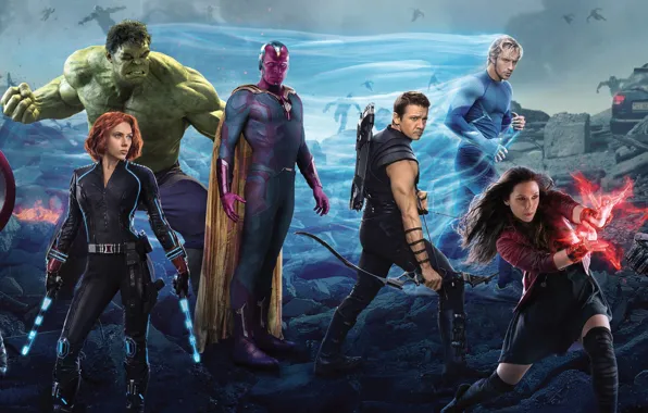 Picture Scarlett Johansson, Vision, Heroes, Hulk, the, Iron Man, Captain America, Super