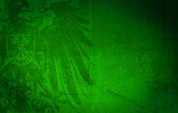 Picture green, background, eagle, coat of arms