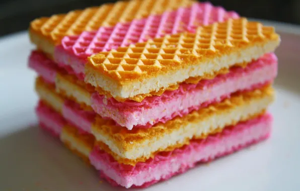 Pie, cream, dessert, waffles, biscuit
