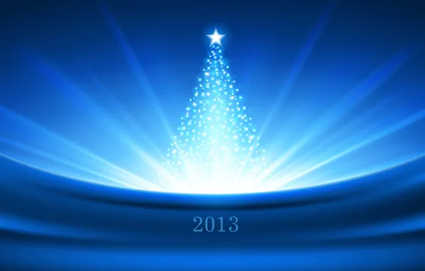 Picture light, blue, Shine, new year, Christmas, tree, star