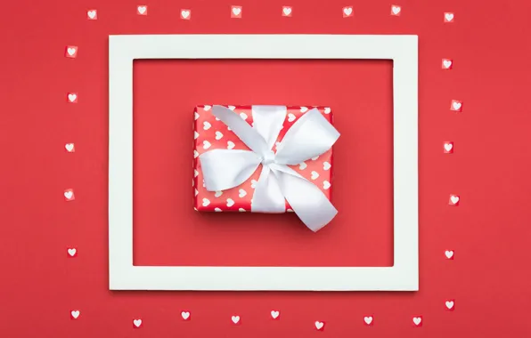 Red, squares, background, holiday, box, gift, color, frame