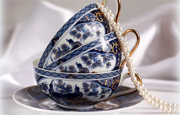 Mood, blue, morning, Cup, pearl, still life, blue, porcelain