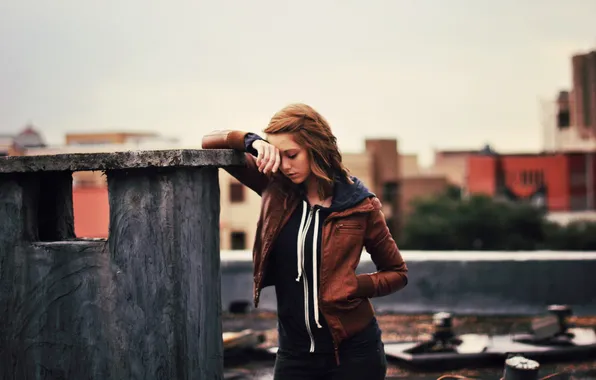 Picture roof, girl, mood