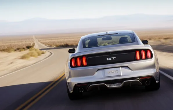 Road, Mustang, Ford, Ford, Mustang, rear view, Muscle car, Muscle car