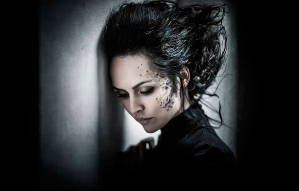 Girl, light, shadow, hairstyle, Serg Piltnik