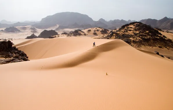 Sand, desert, people, dunes