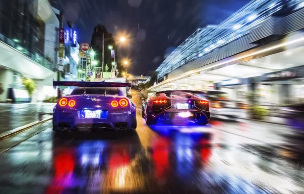 Picture road, night, street, race, speed