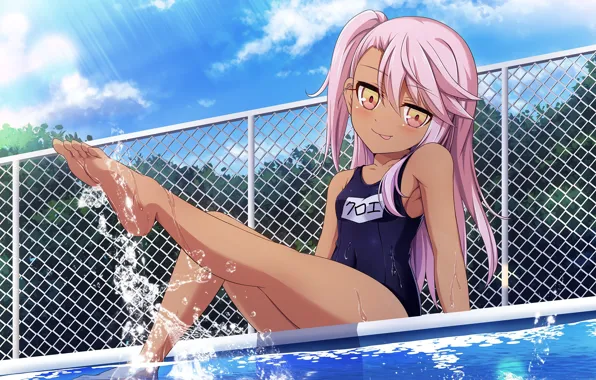 Picture water, girl, squirt, pool, legs