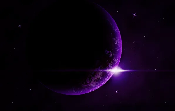 Picture space, star, purple, exoplanet