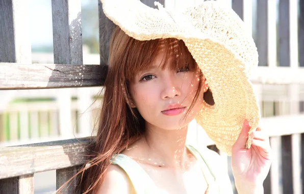 Picture look, face, model, hair, hat