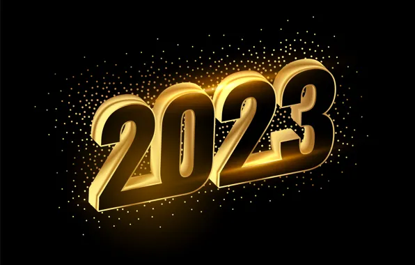Light, lights, Shine, point, figures, New year, black background, gold