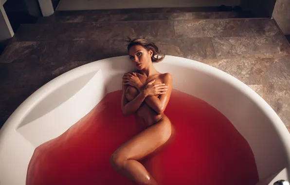 Ass, chest, water, Girl, hands, figure, bathroom, legs