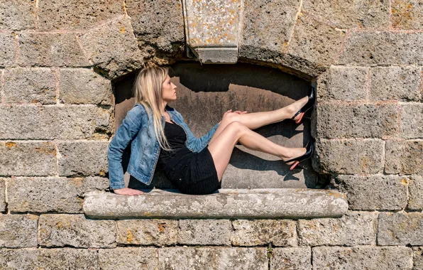 Picture girl, pose, background, legs