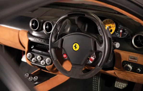 Picture Ferrari, 599, Ferrari 599 GTO, steering wheel