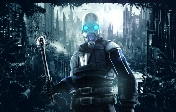 Picture city, abstract, half-life, soldier, background, half life, valve, mask