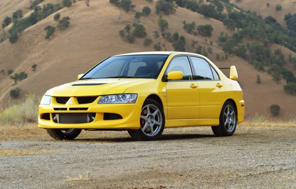 Auto, yellow, Wallpaper, Mitsubishi, Lancer, car, Evolution VIII