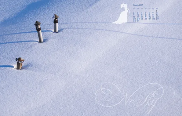 Picture snow, beauty, calendar, light, January, 2017, justnvsky