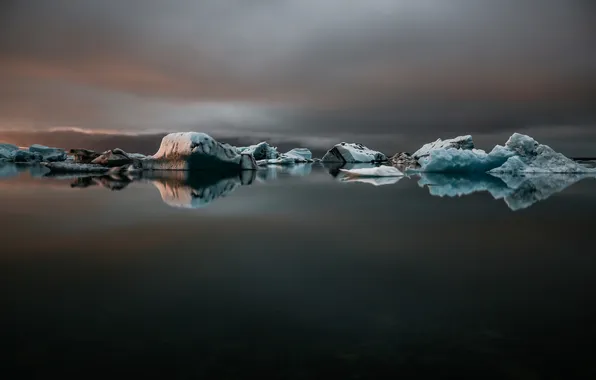 Picture water, night, ice