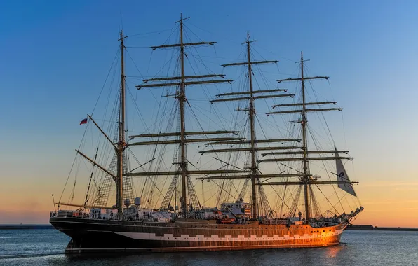 Ship, sailboat, mast