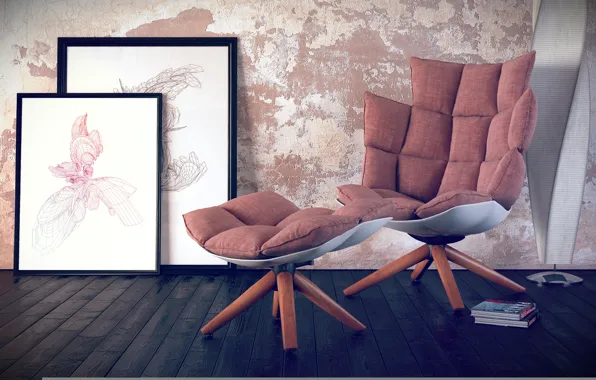 Lamp, picture, chair, pillow, book, outdoor