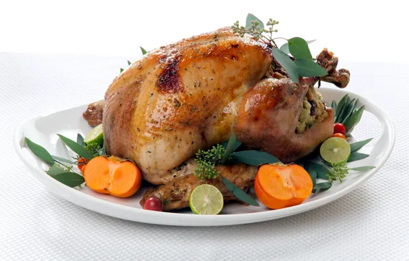 Turkey, persimmon, lemon