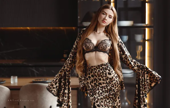 Picture girl, pose, hands, figure, red, bra, redhead, long hair