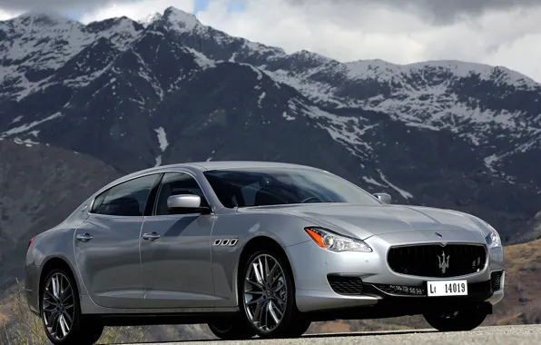 Machine, the sky, mountains, Maserati, Quattroporte S, the front