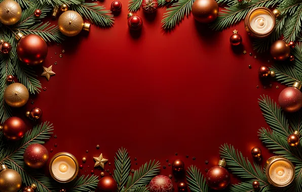 Decoration, balls, Christmas, New year, golden, new year, Christmas, balls