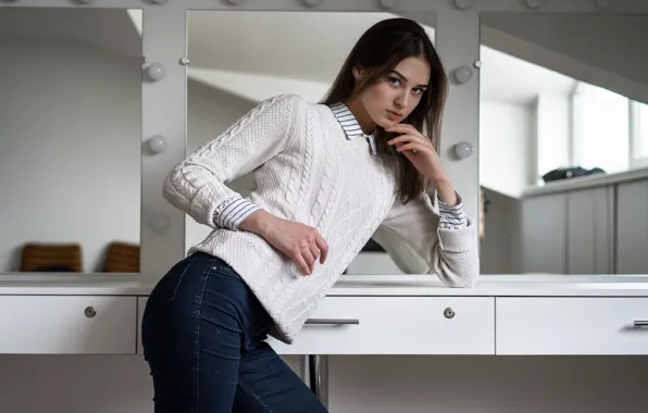 Picture look, face, pose, background, hair, figure, Anastasia, cutie