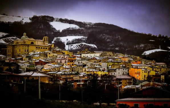 Picture snow, home, slope, Italy, Apulia, Beccari