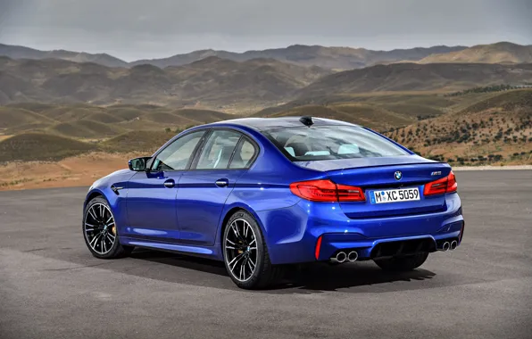 BMW, back, sedan, side view, BMW M5, 2017, M5, F90