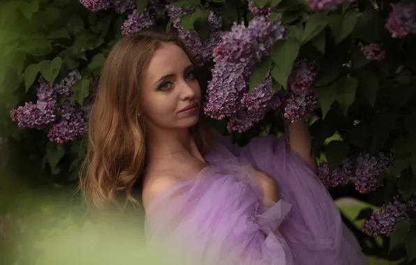 Look, girl, photoshoot, lilac