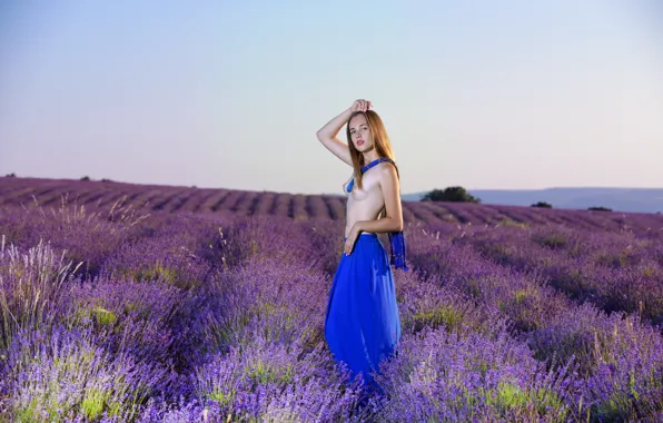 Chest, look, nature, skirt, nipples, lavender, Hailey