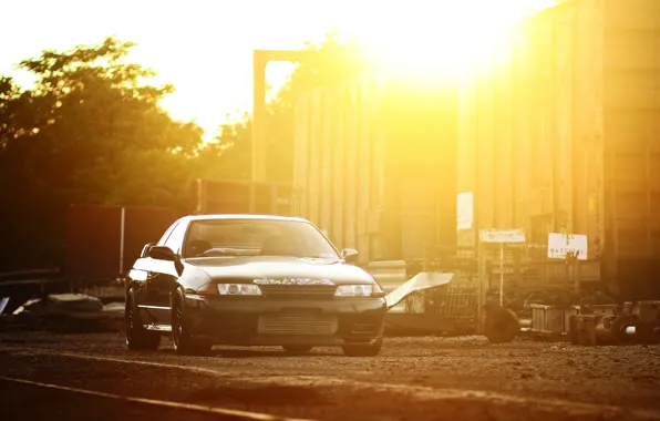 Picture black, tuning, GT-R, black, R32, Nissan, tuning, Nissan Skyline