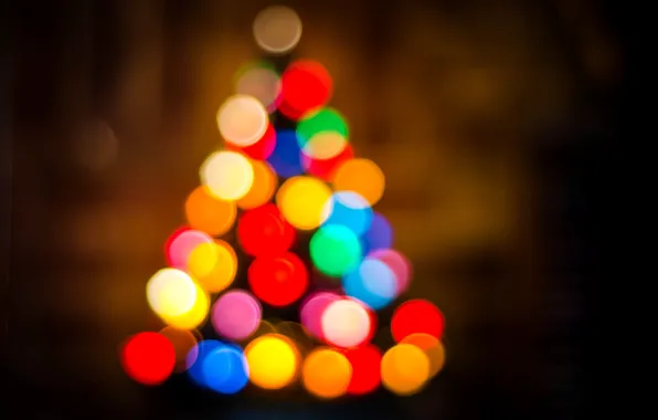 Lights, holiday, tree, New Year, Christmas, tree, Christmas, colorful
