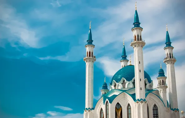 Picture the sky, mosque, Kazan, Tatarstan, architeccture