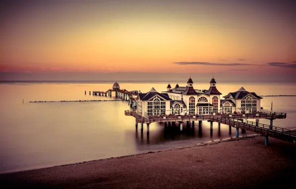 Picture sea, sunset, shore, Germany, Sellin, Mecklenburg-Vorpommern
