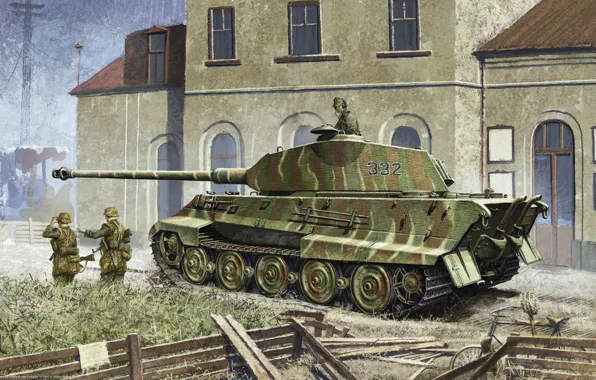 Figure, tank, heavy, German, Royal tiger, Tiger 2, Tiger 2