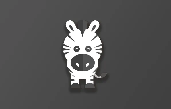 Minimalism, animal, funny, digital art, artwork, cute, simple background, Zebra