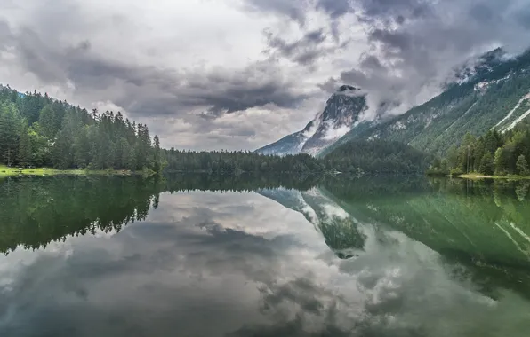 Picture forest, landscape, mountains, nature, lake, reflection