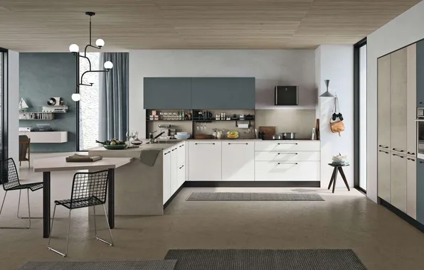 Style, Villa, interior, Italy, kitchen, dining room, dining area, Italian design