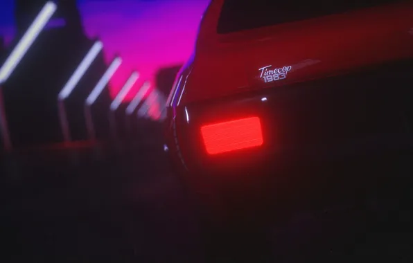 Auto, Music, Machine, Style, 80s, Style, Neon, Rendering