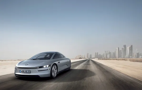 Picture road, the sky, the city, desert, speed, concept, volkswagen, the concept