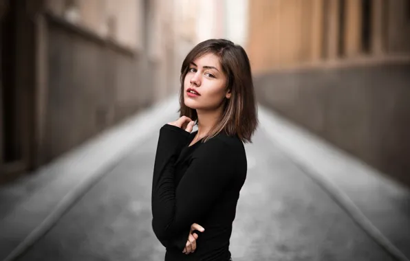 Picture look, pose, model, portrait, home, makeup, hairstyle, brown hair